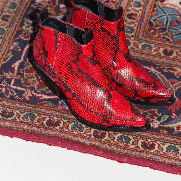 H&M STUDIO AW 2016 red ankle boot size 41 - Picture 5 of 7